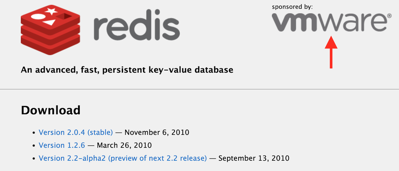 redis.io captured on 2010-11-27